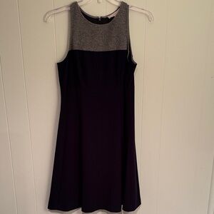 LOFT Navy and Gray Work Dress